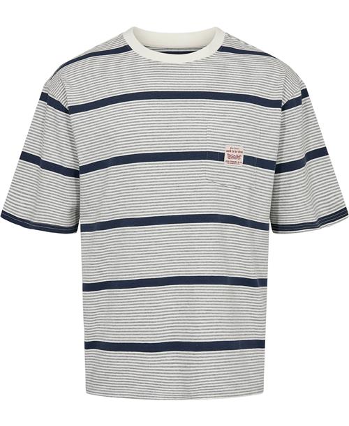 Se Levi's SS Workwear TEE Beam Stripe SP Mand Blå Kortærmede T-shirts Loose Fit Str S - Bomuld hos Magasin ved Magasin