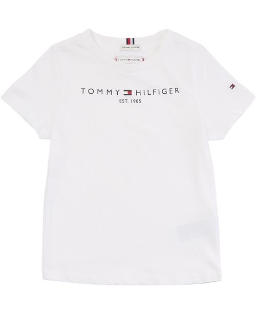 Se Tommy Hilfiger Essential TEE S/S Str 4 år / 104 cm - White Kortærmede T-shirts Bomuld hos Magasin ved Magasin