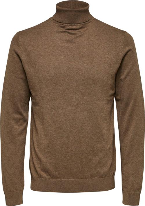 Selected Homme Slhberg Roll Neck B Noos Mand Teak/melange Turtlenecks Str XL - hos Magasin