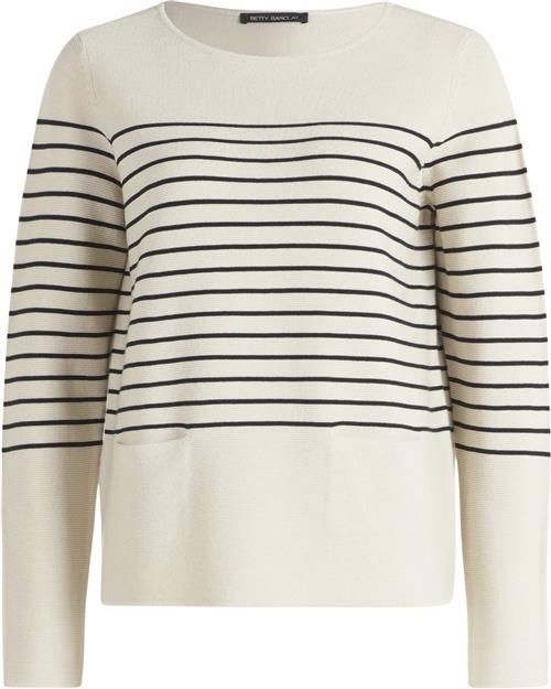 Se Betty Barclay Strickpullover Ku Kvinde Patch Beige/black Sweaters Str 46 - hos Magasin ved Magasin