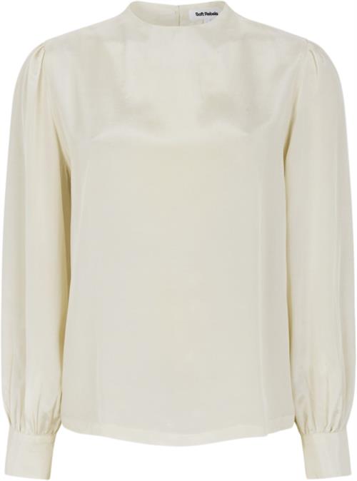 Soft Rebels Srnikki Highneck Blouse Kvinde Arctic Wolf Langærmede Bluser Str L - hos Magasin