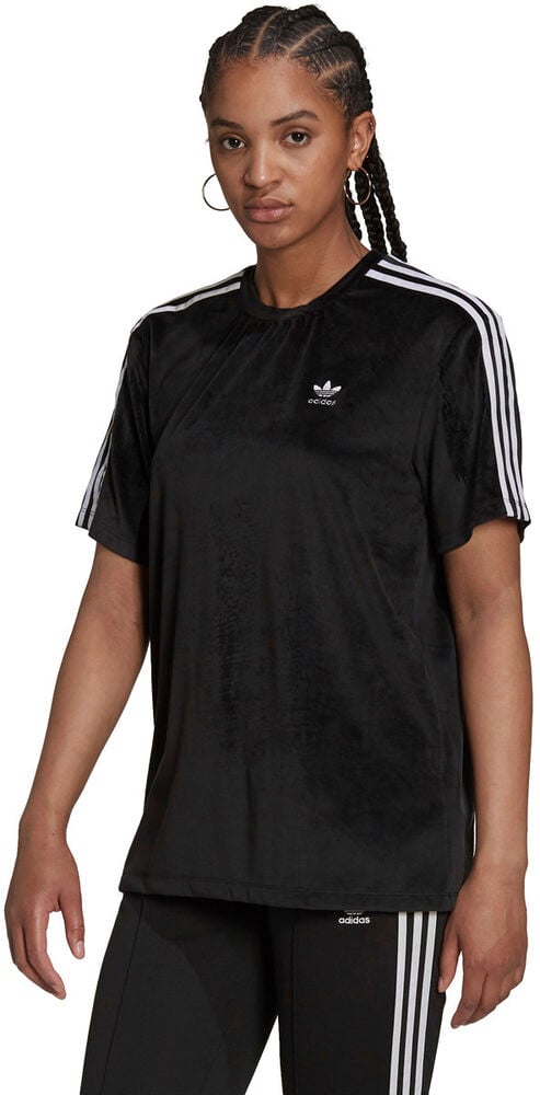 adidas Adicolor Classics Corded Velour Loose Tshirt 34 - Trænings T-shirts hos Magasin