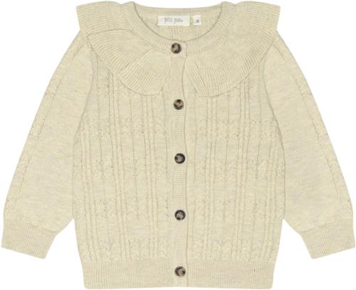 Se PETIT PIAO Cardigan Knit Cabel Collar Kvinde Dark Off White Cardigans Str 86 cm - Bomuld hos Magasin ved Magasin