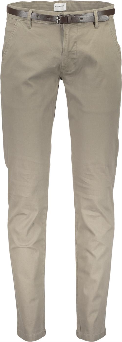 Lindbergh Chino m. Bælte & Stretch Mand Sand Chinos Str 31/32 - hos Magasin