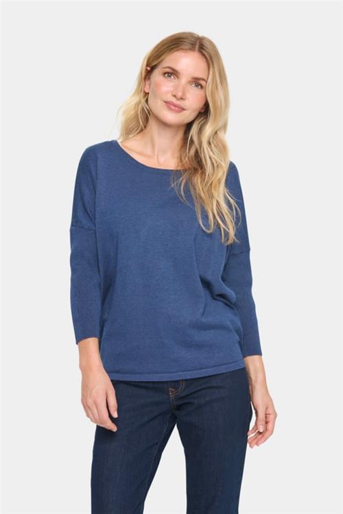 Se Saint Tropez A2561, Milasz Rneck Pullover Kvinde Titan Melange Sweaters Casual Fit Str L - hos Magasin ved Magasin