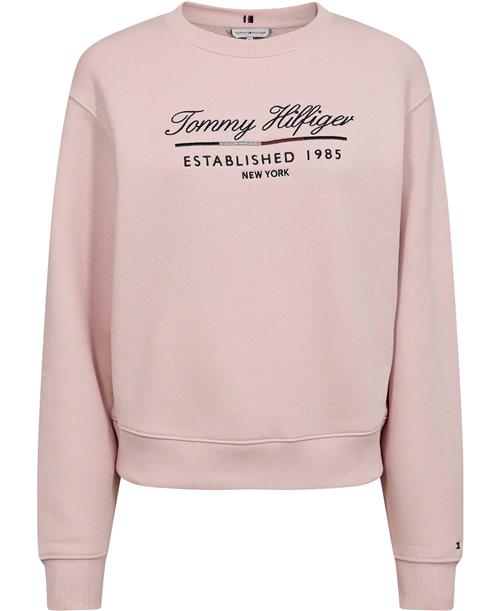 Tommy Hilfiger Mdrn REG Script CNK Swtshrt Kvinde Delicate Pink Sweatshirts Str L - hos Magasin