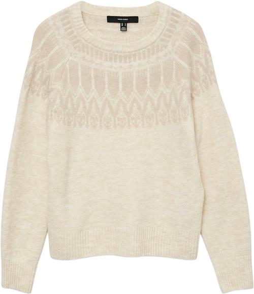 Se Vero Moda Vmsimone LS Nordic Pullover GA REP Kvinde Birch/w. Silver Lining Sweaters Str XS - hos Magasin ved Magasin