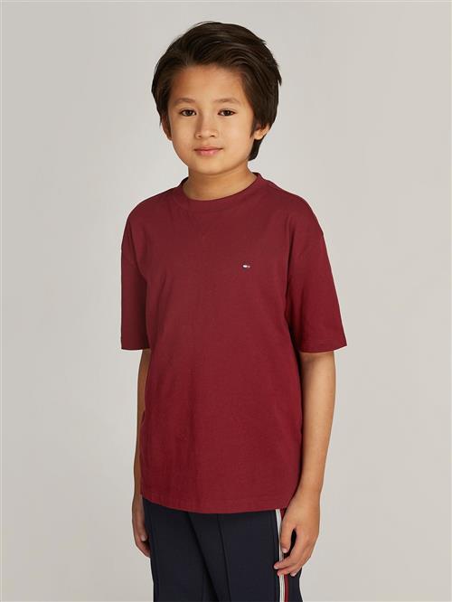 Tommy Hilfiger Essential TEE S/S Kvinde Deep Rouge Toppe Str 8 - hos Magasin