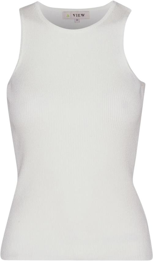 A-VIEW Rib Knit Tank top Kvinde White Tanktoppe Tight Fit Str XL - hos Magasin