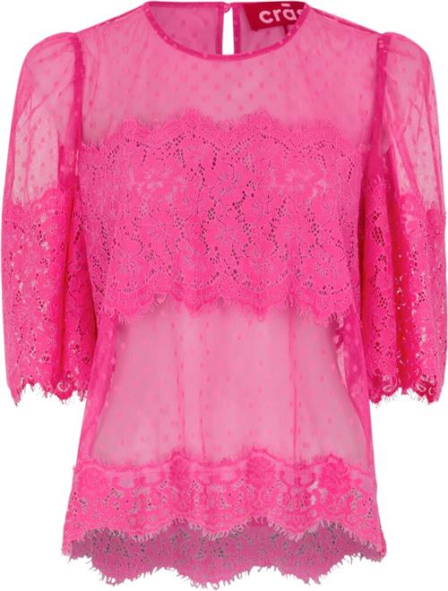 Se Cras Jordancras Blouse Kvinde Carmine Rose Kortærmede Bluser Str 44 - hos Magasin ved Magasin