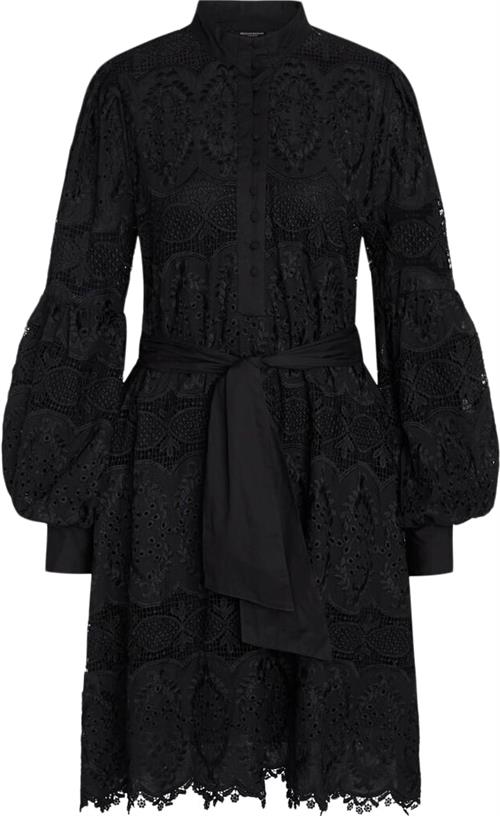 Bruuns Bazaar Uvabbchanella Dress Kvinde Black Midi Kjoler Str 34 - Bomuld hos Magasin