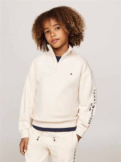 Tommy Hilfiger U Essential Half ZIP Sweatshirt Str 10 - Calico Heather Sweatshirts hos Magasin