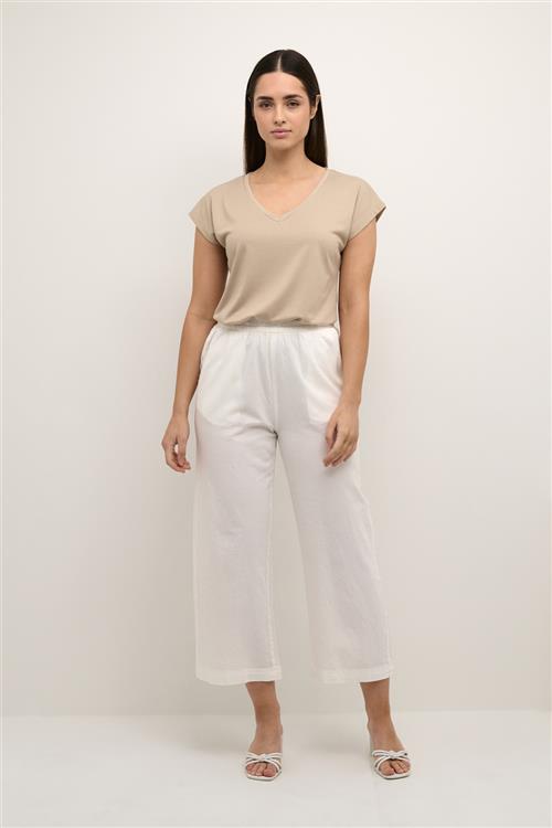 Kaffe Kanaya Culotte Pants Kvinde Chalk Bukser Med Brede Ben Str 46 - hos Magasin