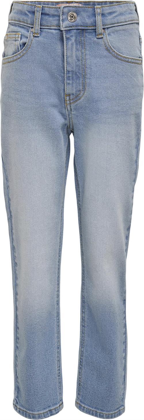 ONLY Koncalla Life MOM FIT DNM Azg482 NO Kvinde Light Blue Denim Straight Jeans Str 128 - hos Magasin