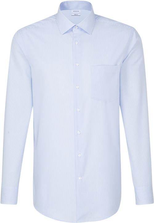 Seidensticker Business Shirt Regular Long Sleeve Kentcollar Stripes Mand Blue Langærmede Skjorter Str 44 - hos Magasin