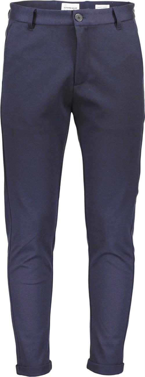 Se Lindbergh Cropped Bukser m. Stretch Mand Blå Chinos Str XS - hos Magasin ved Magasin