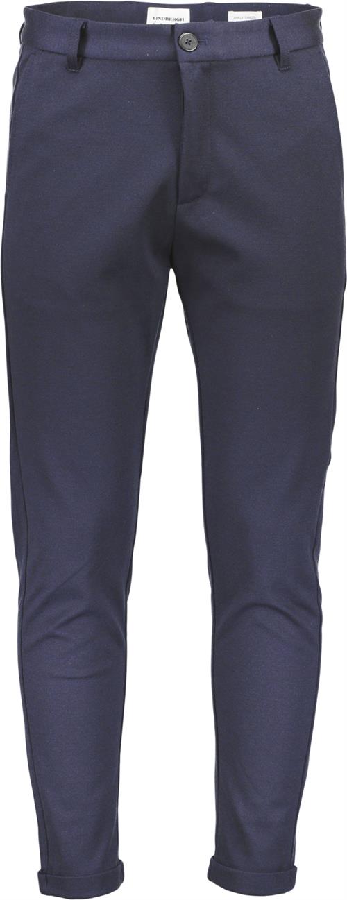 Lindbergh Cropped Bukser m. Stretch Mand Blå Chinos Str M - hos Magasin