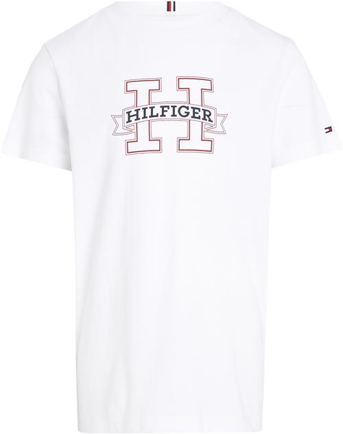 Tommy Hilfiger H Print Regular TEE SS Str 10 år / 140 cm - White Kortærmede T-shirts hos Magasin