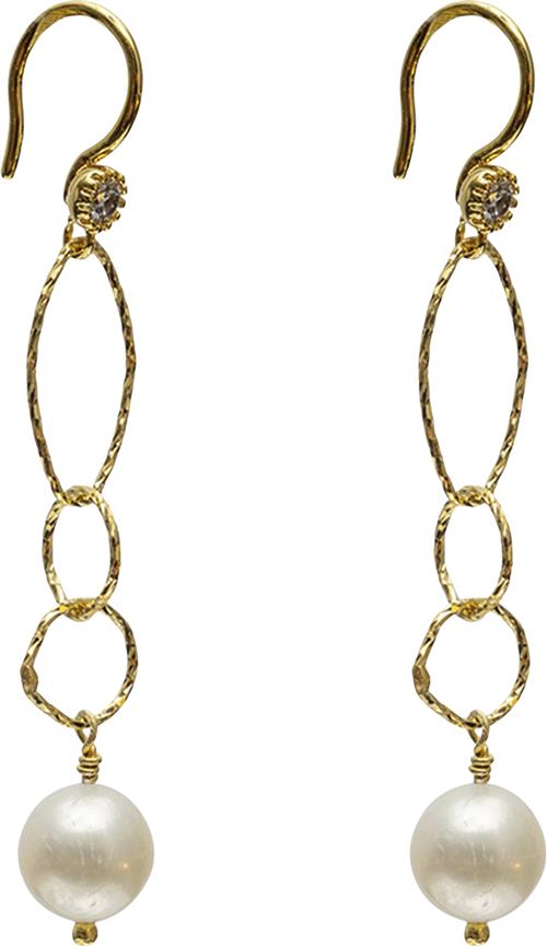 Se BeChristensen Cosmia Pearl Earrings Gold 5 cm - Ørehænger hos Magasin ved Magasin