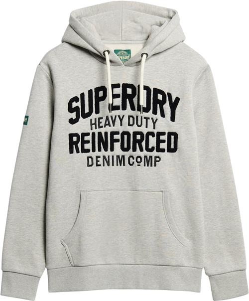 Se Superdry Embroider Script Graphic Hood Mand Pumice Stone Beige Marl Hoodies Str XXXL - hos Magasin ved Magasin