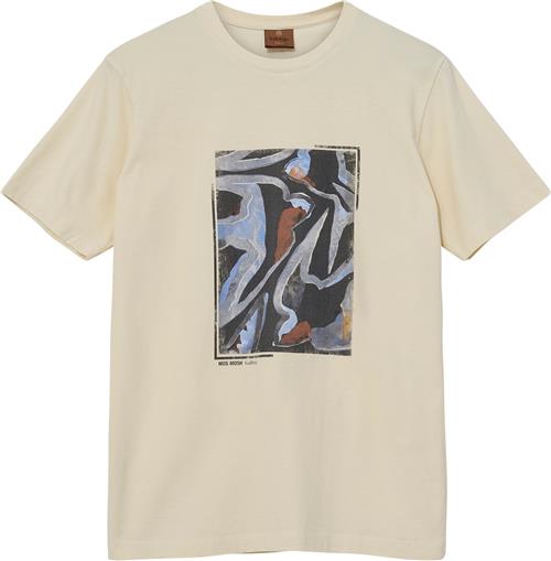 Mos Mosh Gallery Mmgriver Bird Tee Mand Ecru Kortærmede T-shirts Str M - hos Magasin