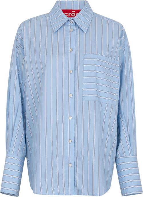 Cras Emilycras Shirt Kvinde Serenity Stripe Langærmede Skjorter Str 42 - hos Magasin