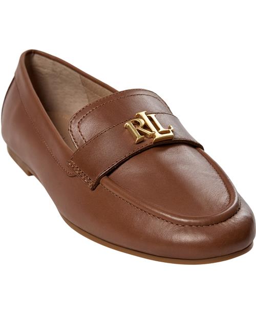 Se Lauren Ralph Lauren Burnished Calfaveri Iii-fl-lfr Kvinde Deep Saddle Tan Loafers Str 40 - hos Magasin ved Magasin