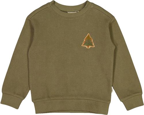 Wheat Sweatshirt Plys Juletræ Badge Str 4 år / 104 cm - Dry Pine Sweatshirts Bomuld hos Magasin