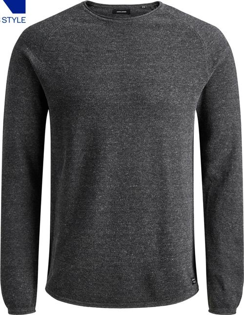 Jack & Jones Jjehill Knit Crew Neck Noos Mand Dark Grey Melange Sweaters Str XXL - hos Magasin