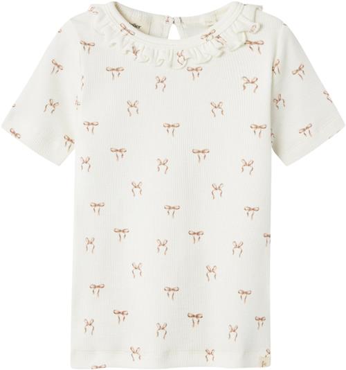 Lil' Atelier Nmfgavo ESI SS Slim TOP LIL Str 92 - Coconut Milk Kortærmede T-shirts hos Magasin