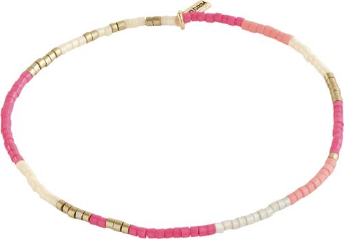 Pilgrim Alison Bracelet Pink, Goldplated one size - Perlearmbånd hos Magasin