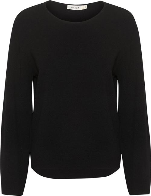 Soaked in Luxury Slindianna Pullover LS Kvinde Black Sweaters Loose Fit Str L - hos Magasin