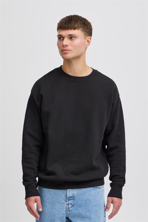 !Solid Sdlenz Crew SW Sweatshirt21104222 Mand True Black Sweatshirts Regular Fit Str S - hos Magasin