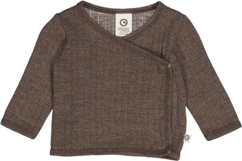 Se Müsli by Green Cotton Woolly rib l/s Cardigan Str 50 - Walnut Melange Cardigans Bomuld hos Magasin ved Magasin