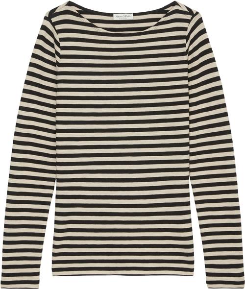 Marc O’Polo Tshirt, Long Sleeve, Boat Neck, st Kvinde Multi/ Black Langærmede T-shirts Str M - hos Magasin