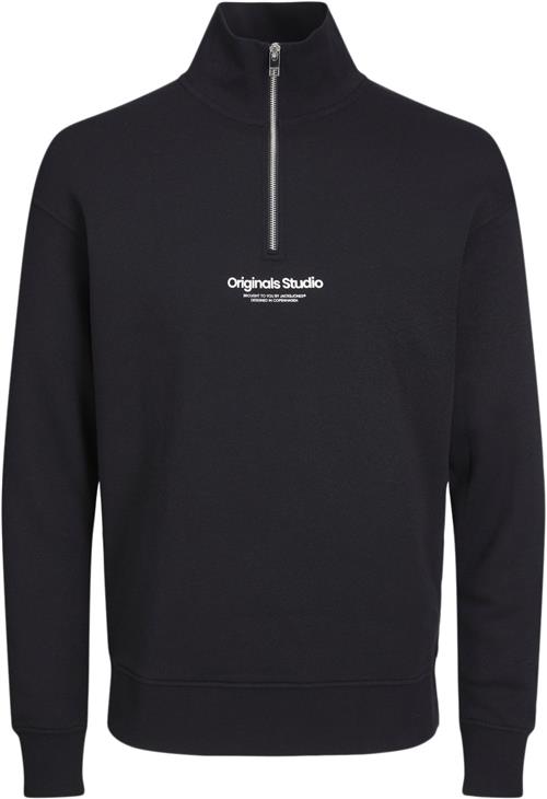 Se Jack & Jones Jorvesterbro Sweat Quarter ZIP Noos Str 128 - Black/loose Sweatshirts hos Magasin ved Magasin