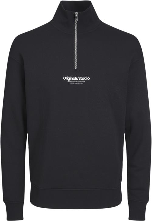 Se Jack & Jones Jorvesterbro Sweat Quarter ZIP Noos Str 176 - Black/loose Sweatshirts hos Magasin ved Magasin