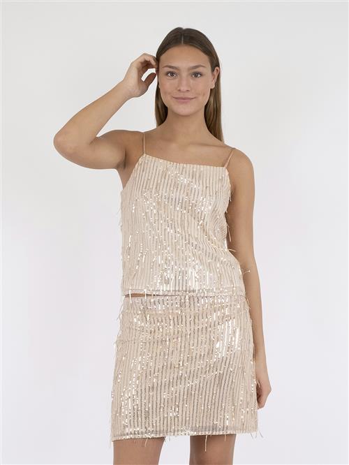 Neo Noir Reganna Sequins Top Kvinde Rose Gold Tanktoppe Str 44 - hos Magasin