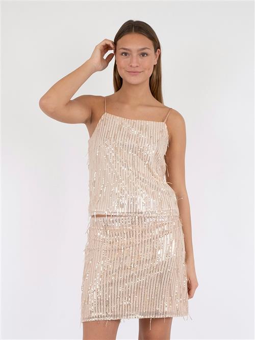 Neo Noir Reganna Sequins Top Kvinde Rose Gold Tanktoppe Str 36 - hos Magasin