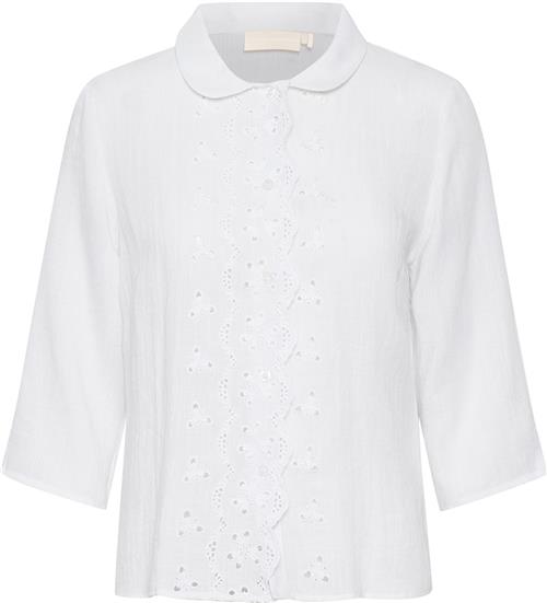 Karen by Simonsen Henrykb Shirt Kvinde Egret Kortærmede Skjorter Relaxed Fit Str 42 - hos Magasin