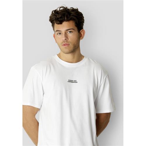 Clean Cut Copenhagen Cohen Brushed Tee SS Mand White Kortærmede T-shirts Str XL - Bomuld hos Magasin