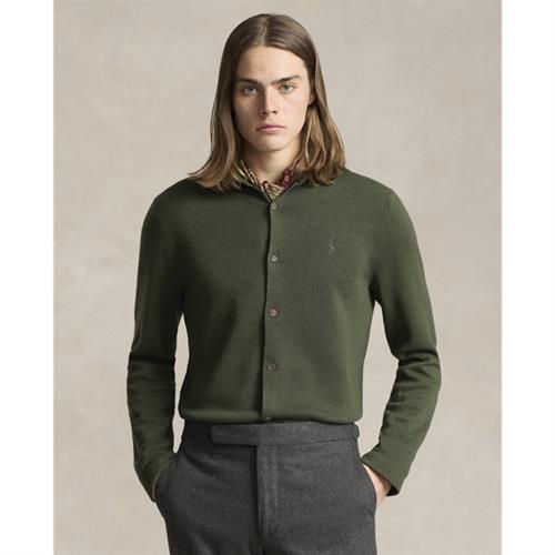 Polo Ralph Lauren 2/48 Merino WL Rwslsl-fuz Mand Classic Olive Heather Langærmede Poloer Str XL Merino - hos Magasin