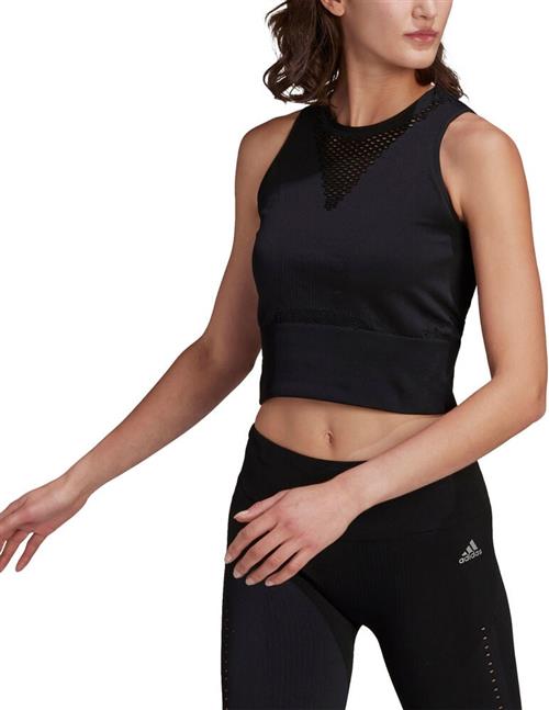 Se adidas Aeroknit Crop Løbetop L - Tanktoppe Polyester hos Magasin ved Magasin