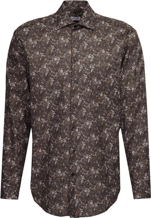 Seidensticker Business Shirt Regular Long Sleeve Kentcollar Print Mand Grey Langærmede Skjorter Str 46 - Bomuld hos Magasin