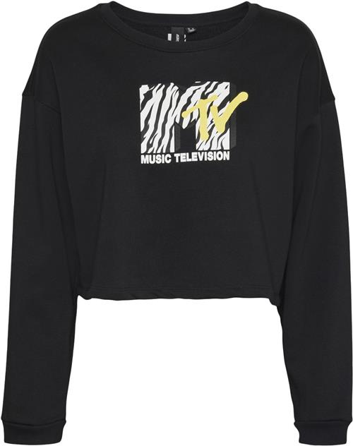 Something New Snsusan LS Crop Sweatshirt MTV - Kvinde Black Sweatshirts Str XS - hos Magasin