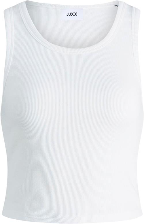 Se JJXX Jxfallon SL RIB Tank TOP Noos Kvinde Bright White Toppe Str XS - hos Magasin ved Magasin