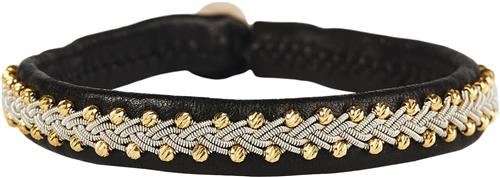 BeChristensen Inga Facet Gold Beads Black 17 cm L - Kædearmbånd Med Vedhæng hos Magasin