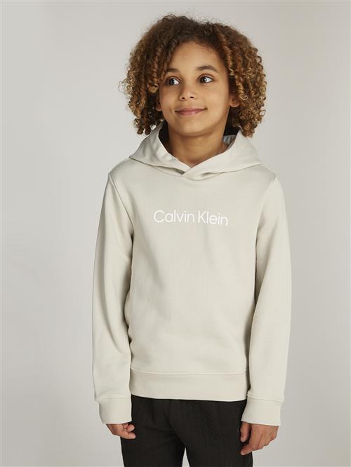 Calvin Klein Inst. Logo REG. Terry Hoodie Str 8 - Pelican Sweatshirts hos Magasin