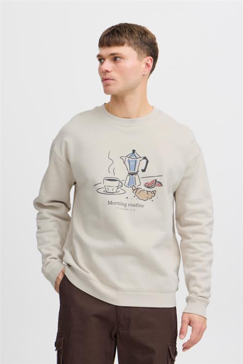 Se !Solid Sdmulder Mand Oatmeal Sweatshirts Regular Fit Str XL - hos Magasin ved Magasin