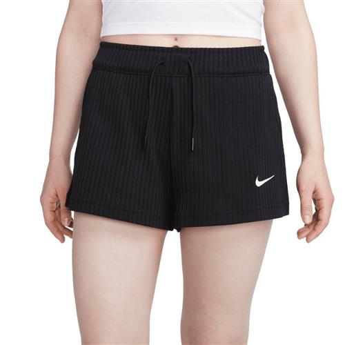 Se Nike Highwaisted Ribbed Jersey Shorts Kvinde Sail/black Sweatshorts Str L - Bomuld hos Magasin ved Magasin